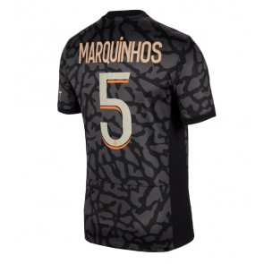 Lacne Muži Futbalové dres Paris Saint-Germain Marquinhos #5 2023-24 Krátky Rukáv - Tretina